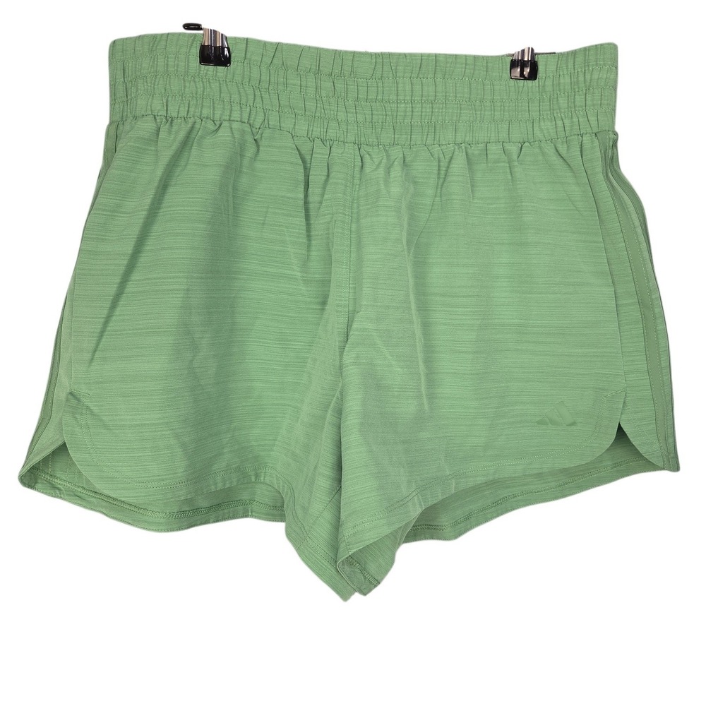 Adidas Womens Pacer High Rise Training Shorts XL 3" Inseam Green Lightweight New - Picture 1 of 9